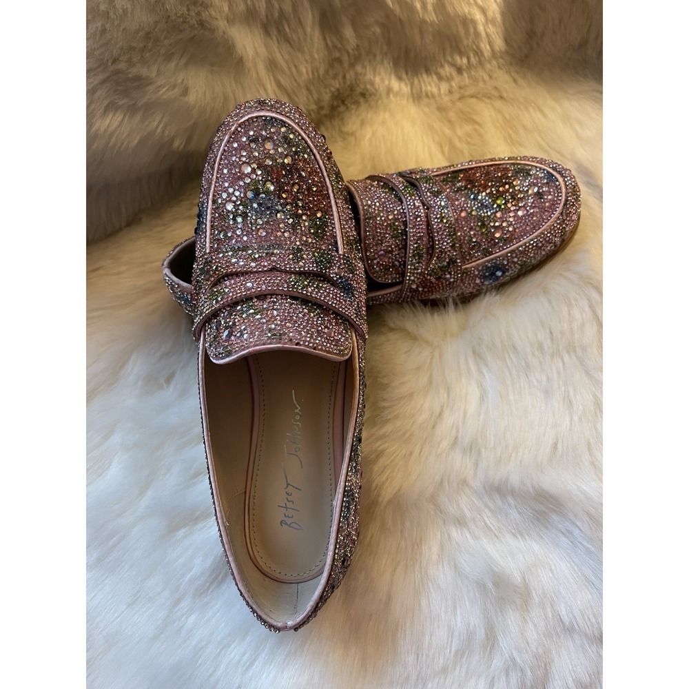 Betsey Johnson Aron Floral Bejeweled Rhinestone Loafers Women's Shoes Size 7.5 - Picture 3 of 10